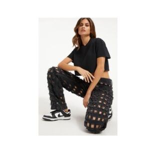 Good American Black 90’s Laser 268 Distressed Straight Leg Jeans